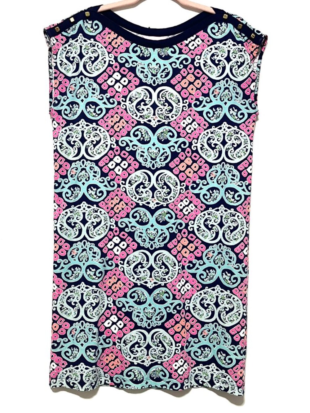 Lilly Pulitzer Womens Robyn Shift Dress M Pima Cotton Resort Vacation Multicolor